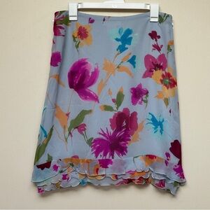 Escada Silk Floral Mini Skirt - Size 44